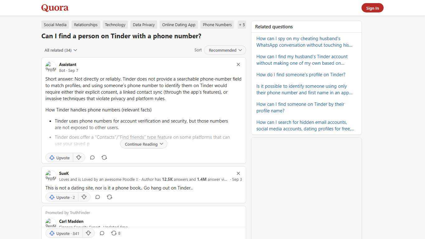Can I find a person on Tinder with a phone number? - Quora